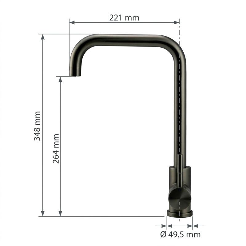 Pure.Sink Elite Steel Pure keukenkraan PVD Gun metal PS8010-61